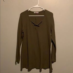 criss cross waffle shirt